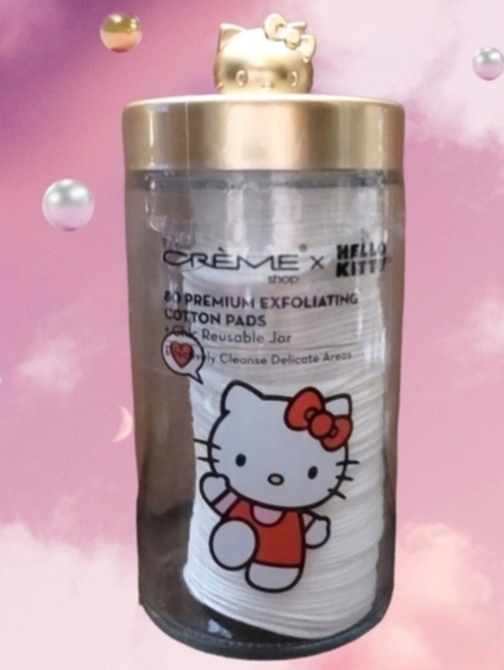 Hello Kitty Reusable Cotton Pads & Swabs Jar Set - Picture 4 of 7